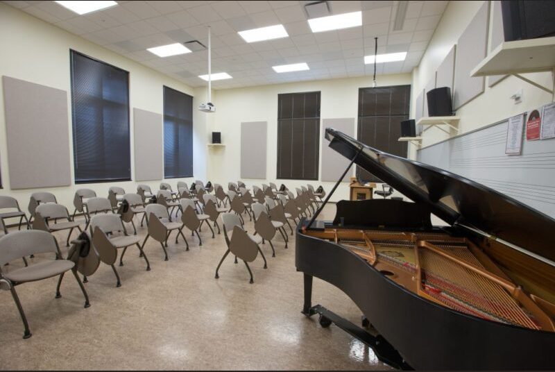 Classroom with a grand piano