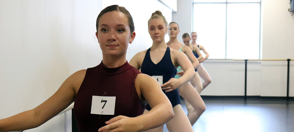 Prospective students work audition for the dance program