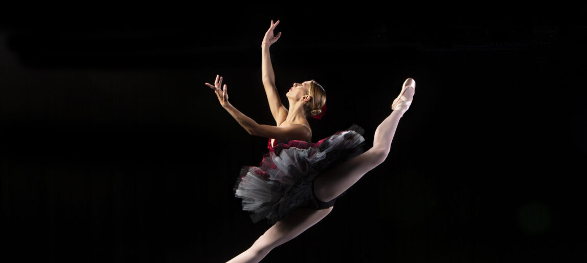 A dancer in mid-air.