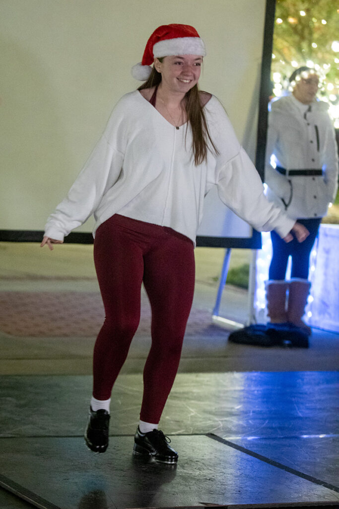 A dancer performs at the Lights On! event.