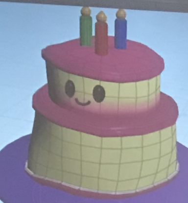 An image of a plush cake made by using Houdini software.