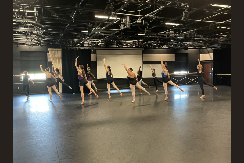 Dancers in Modern dance class.