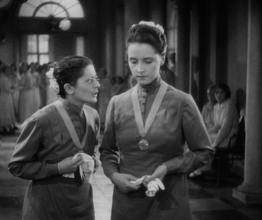 A scene from the 1931 German film “Mädchen in Uniform." Two women have a conversation in the scene.